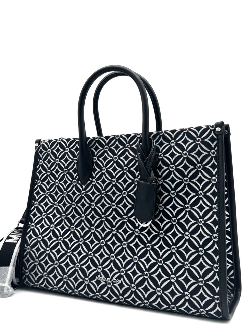 Michael Kors Medium Mirella Tote Bag Black/Silver